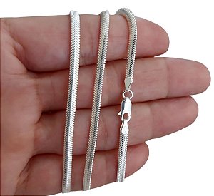 Corrente Lacraia Maciça Prata de Lei Original Teor 925 45cm