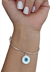 Bracelete Olho Grego Madrepérola Prata 925
