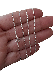 Corrente Feminina Choker Cartie Tijolinho Prata Italiana 925 40cm