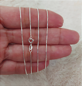 Corrente Veneziana Italiana 70 cm Reforçada Prata Maciça 925