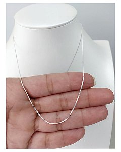 Corrente Choker Feminina Veneziana Italiana 40cm Prata 925 Original