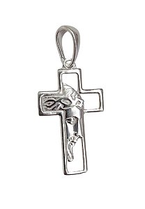 Pingente Cruz Crucifixo Face de Cristo Maciço Prata 925