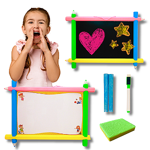 Lousa Quadro Dupla Face 2 Em 1 Branco/negro Interação Divertida para as Crianças