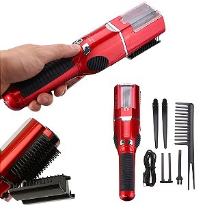 Maquina Bivolt Reparadora De Pontas Duplas Corte Bordado Anti Frizz