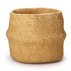 CACHEPOT CESTO DE PALHA EM CIMENTO