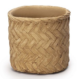 CACHEPOT PALHA TRANÇADA EM CIMENTO