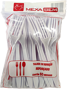 Garfos Descartáveis Refeição Branco Mexabem cx 20x50 unidades (1.000Uni)