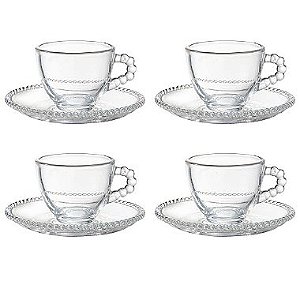 Jogo de Xicaras de Cristal Bolinha 8 peças Pearl 85ml