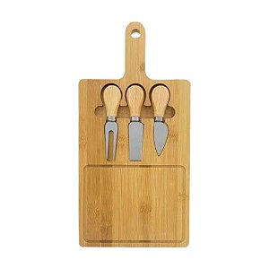 Tábua Bambu Kit Queijo 4 pçs