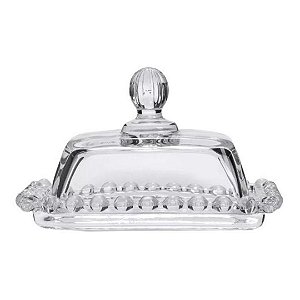 Manteigueira Cristal Transparente Pearl Bolinha Wolff 14cm