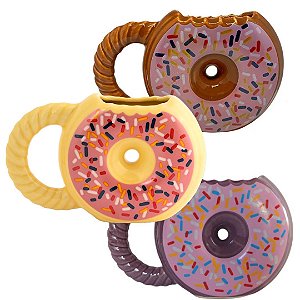 Caneca Donuts 3D Cerâmica Enfeite Presente Criativo 400ml (selecione variação)