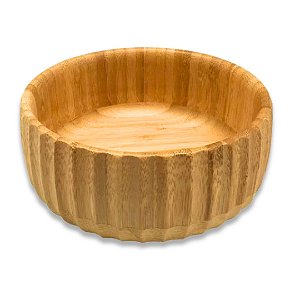 Bowl Cumbuca Tigela Canelada de Bambu 15cm Multiuso Oikos