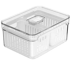 Organizador Clear Fresh com Cesto Duplo de Acrílico Multiuso 2,2 Litros Ou
