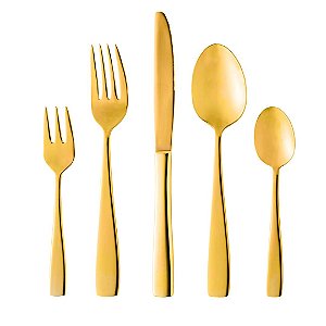 Faqueiro de Aço Inox Pisa 30 Peças Dourado Wolff (Selecione Variação)
