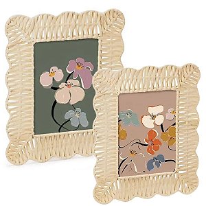 Porta Retrato com Acabamento em Rattan Mart