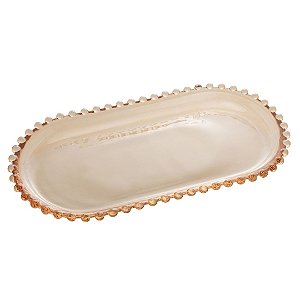 Travessa Oval de Cristal Pearl Âmbar 30cm Wolff