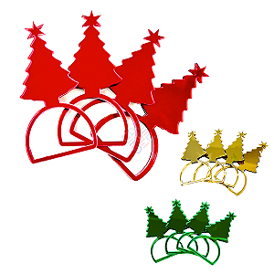 Kit 4 Porta Guardanapos de Árvore de Natal em Acrílico Espelhado