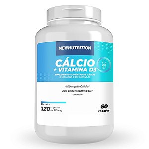 Cálcio + Vitamina D3 120 cápsulas - Newnutrition