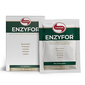 Enzyfor Enzimas Digestivas - 30 Sachês 3g - Vitafor