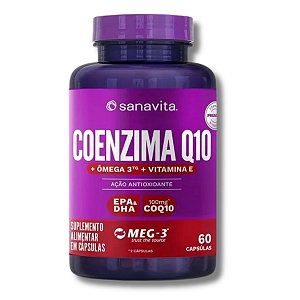 Coenzima Q10 + Ômega 3 MEG-3 EPA DHA 60 Caps Sanavita