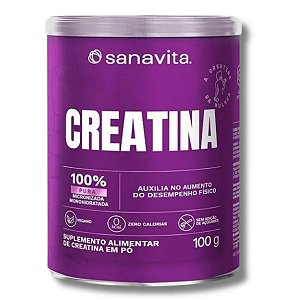 Creatina Monohidratada e Micronizada 100% Pura 100g Sanavita