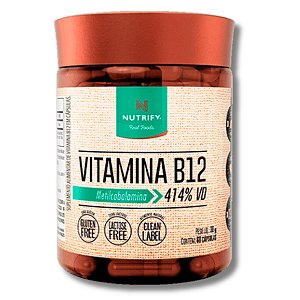 Vitamina B12 Metilcobalamina 60 Caps 100% Natural Nutrify
