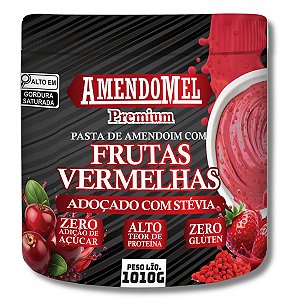 Pasta de Amendoim Frutas Vermelhas Premium 1010g Amendomel