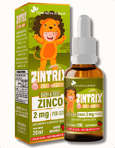Zintrix Zinco Baby e Kids 20ml Morango - Flora Nativa do Brasil