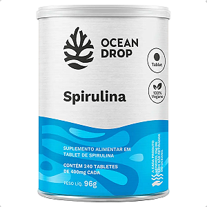 Spirulina Ocean Drop Original 240 Tabletes Vegano Pura
