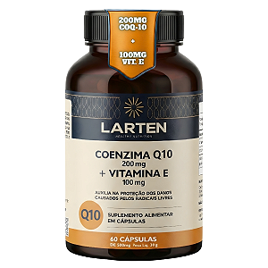 Coenzima Q10 200mg + Vitamina E 100mg 60 Cápsulas - Larten