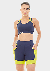 Bermuda Feminina Run Marinho e Citrine