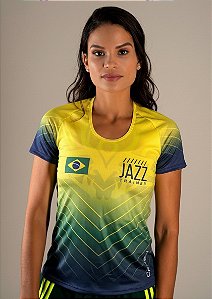 Camiseta Feminina Brasil Jazz Amarela