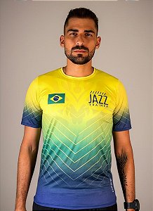 Camiseta Masculina Brasil Jazz Amarela