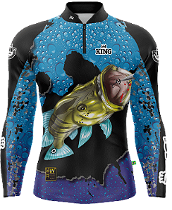 CAMISETA DE PESCA KING BRASIL COM PROTEÇÃO UV 50+ (KFF60)