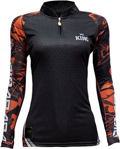 CAMISETA DE PESCA KING BRASIL COM PROTEÇÃO SOLAR UV 50+ (KFF601) - FEMININA