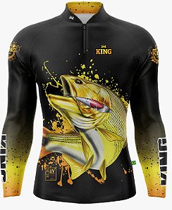 CAMISETA DE PESCA KING BRASIL COM PROTEÇÃO UV 50+ (KFF650)