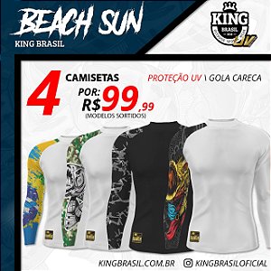 KIT 04 CAMISETAS (Sortidas) KING BRASIL BEACH SUN