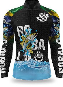 CAMISETA PERSONALIZADA KING BRASIL ROBALO PRETA - CD0186