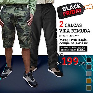 KIT COM 02 CALÇAS VIRA BERMUDA KING BRASIL - CORES SORTIDAS