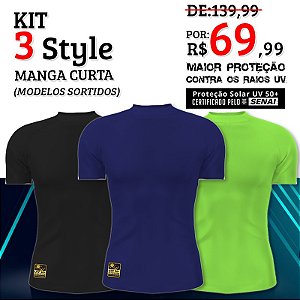 KIT 03 CAMISETAS STYLE LISA MC - SORTIDAS
