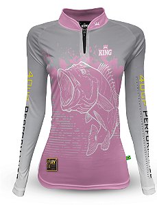 CAMISETA DE PESCA KING BRASIL COM PROTEÇÃO SOLAR UV 50+ (KFF620) - FEMININA