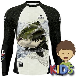 CAMISETA DE PESCA KING BRASIL COM PROTEÇÃO SOLAR UV 50+ (KFF648N) - INFANTIL