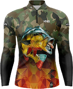 CAMISETA DE PESCA KING BRASIL COM PROTEÇÃO UV 50+ ( KFF10N )