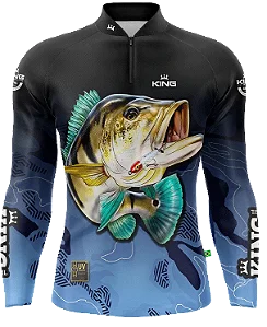 CAMISETA DE PESCA KING BRASIL COM PROTEÇÃO UV 50+ (KFF60N)