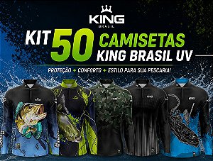 KIT 50 CAMISETAS PROTEÇÃO UV50+