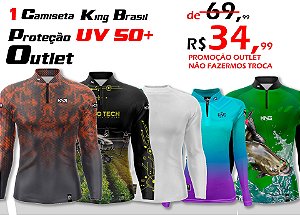 1 CAMISETA KING BRASIL COM PROTEÇÃO UV 50+ (OUTLET)
