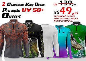 2 CAMISETAS KING BRASIL COM PROTEÇÃO UV 50+ (OUTLET) - NÃO FAZEMOS TROCA, NEM DEVOLUÇÃO.
