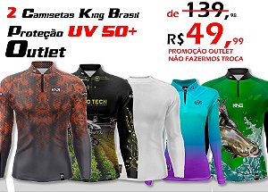 2 CAMISETAS KING BRASIL COM PROTEÇÃO UV 50+ (OUTLET)