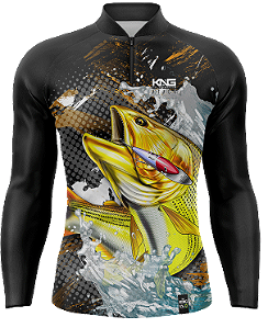 Camiseta C/ Proteção UV Atack King Brasil Dourado