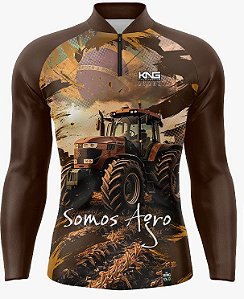 CAMISETA LISA KING BRASIL COM PROTEÇÃO SOLAR UV50+ (MARROM AGRO)